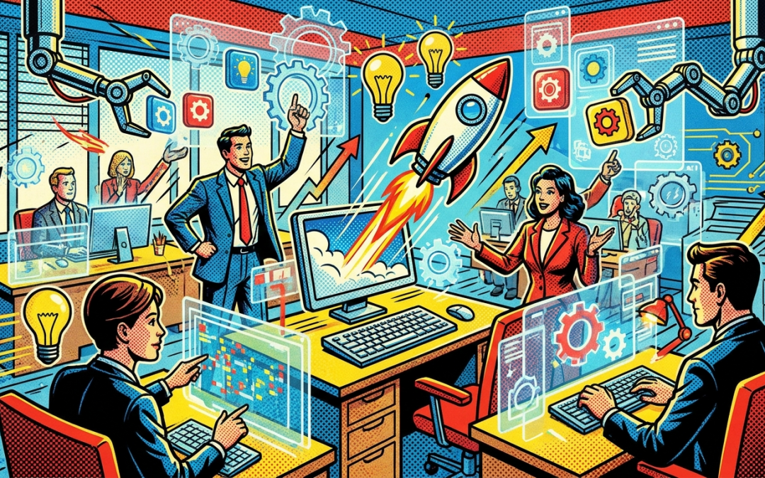 Pop-Art-Illustration zu KI-Plugin-Empfehlungen für produktives Arbeiten