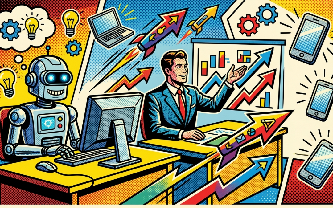 Pop-art illustration about the Anthropic Economic Index and AI-driven job change trends
