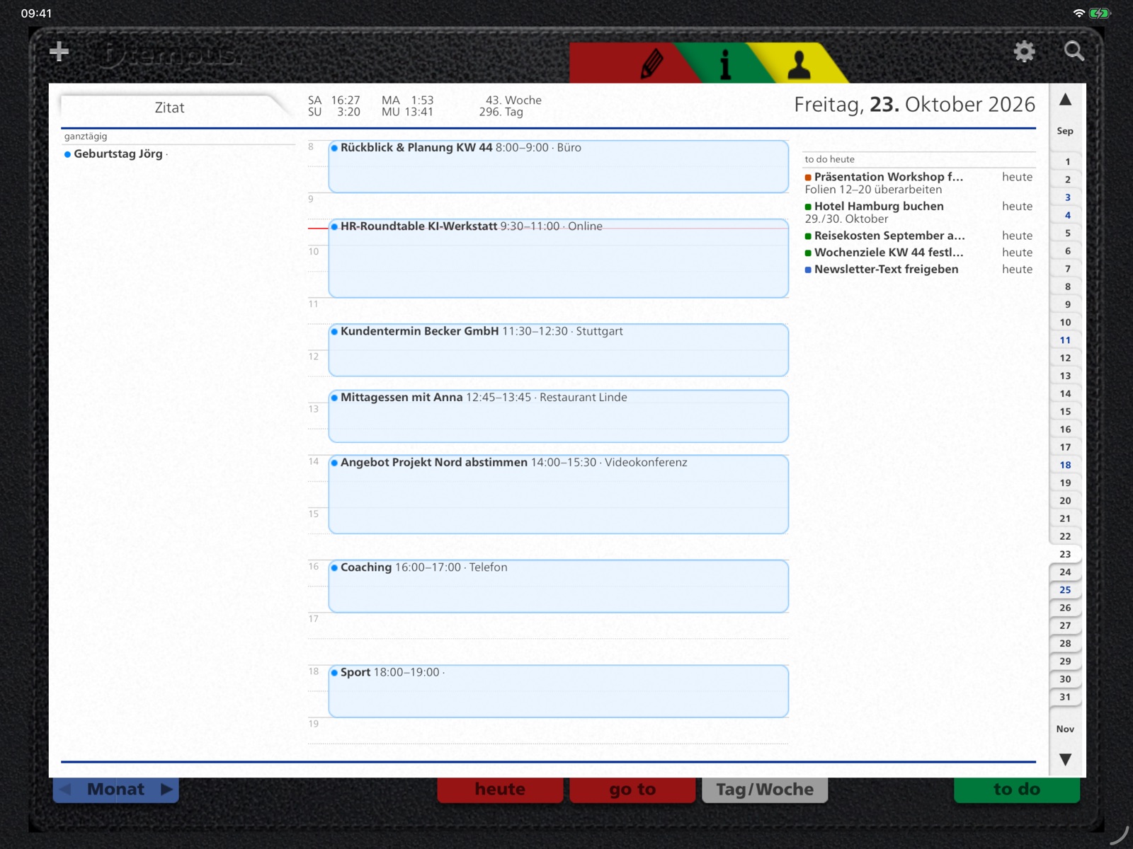 itempus 1.8 Tagesansicht mit Lederrand